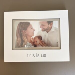 Pearhead Keepsake Picture Frame Fits 4 x6 Photo White Wood This is Us